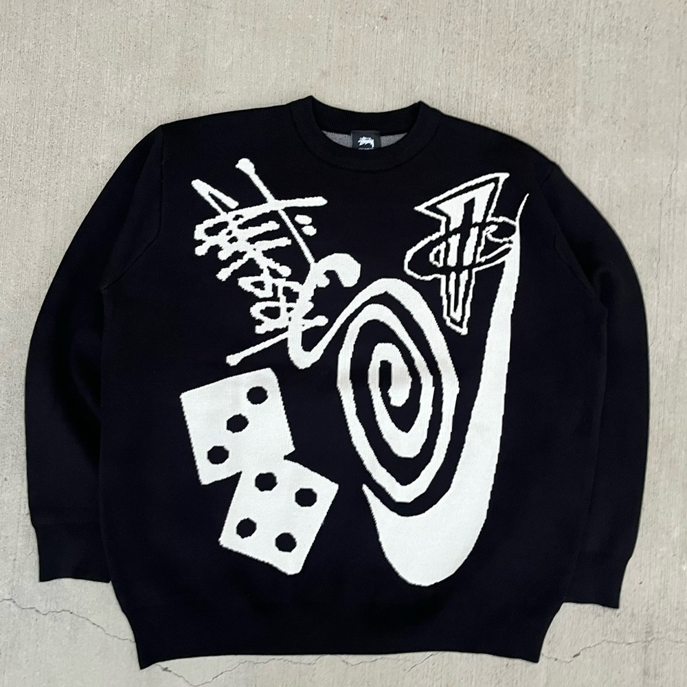Stussy Black Graphic Sweater